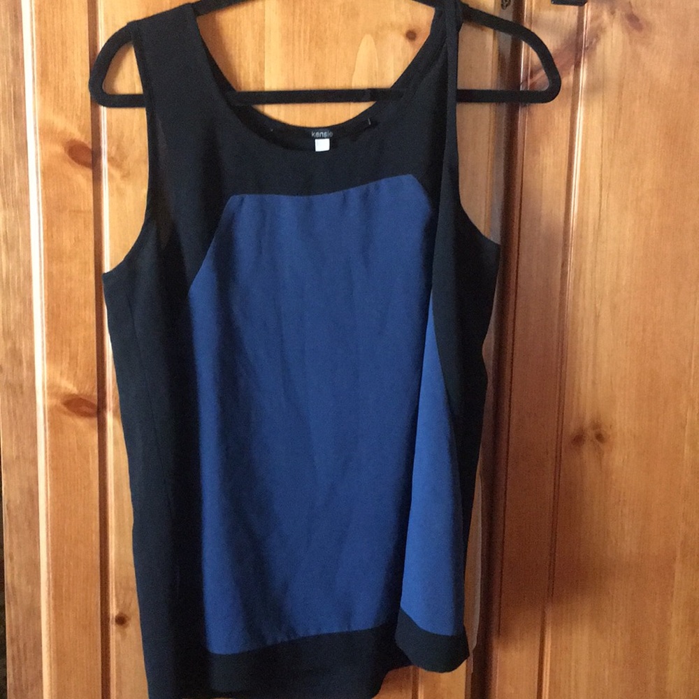 Blue and black tank top